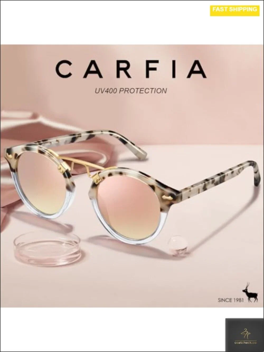 Polarized Acetate Round Sunglasses UV Protection Womens